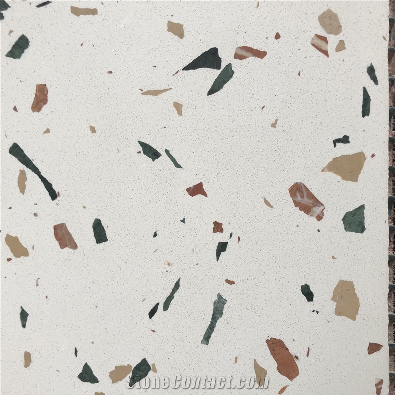 Multicolor White Terrazzo Shopping Mall Floor Desert Sand